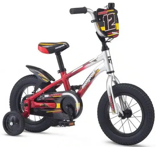 Mongoose Lilgoose 12" Boys Bike Silver/Red